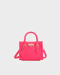 Statement Mini Tote Bag in Neon Pink