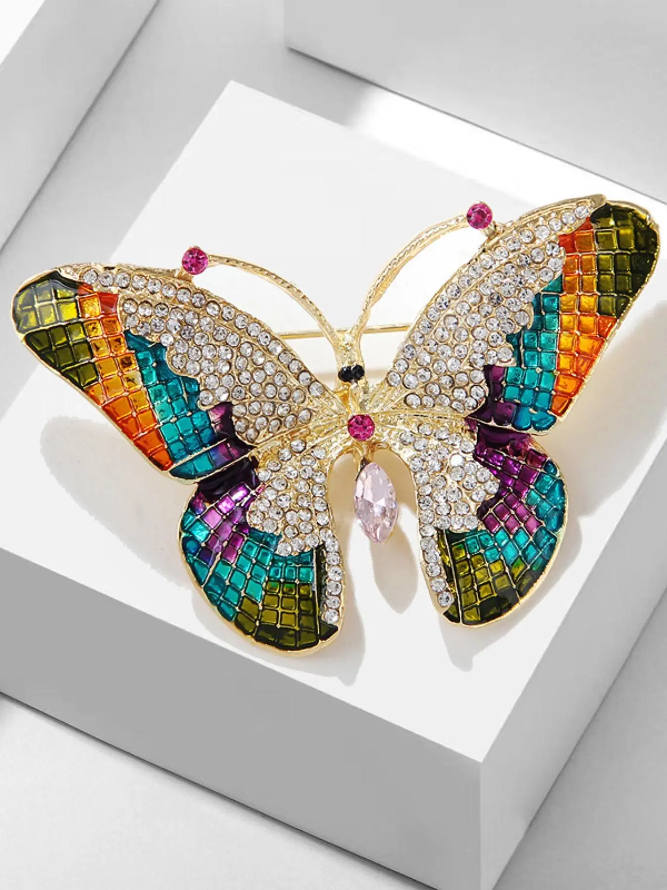 Butterfly Design Brooch, Rhinestone Decorated Brooch Pin Clip Jewelry, Fashion Accessories for Women & Men, Trendy All-match & Exquisite Brooch for Birthday Gift