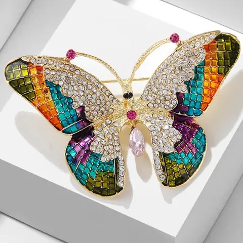 Butterfly Design Brooch, Rhinestone Decorated Brooch Pin Clip Jewelry, Fashion Accessories for Women & Men, Trendy All-match & Exquisite Brooch for Birthday Gift