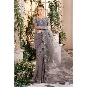Grey Ready to Wear Saree