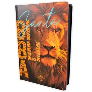 Biblia Letra Grande RV1960 tapa dura leon de Juda naranja