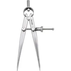 Starrett 4 Inch Leg, Spring Joint, Steel, Polished, Divider 4 Inch Max Measurement, 100mm Max Measurement, Flat Leg with Quick Nut Adjustment 50377