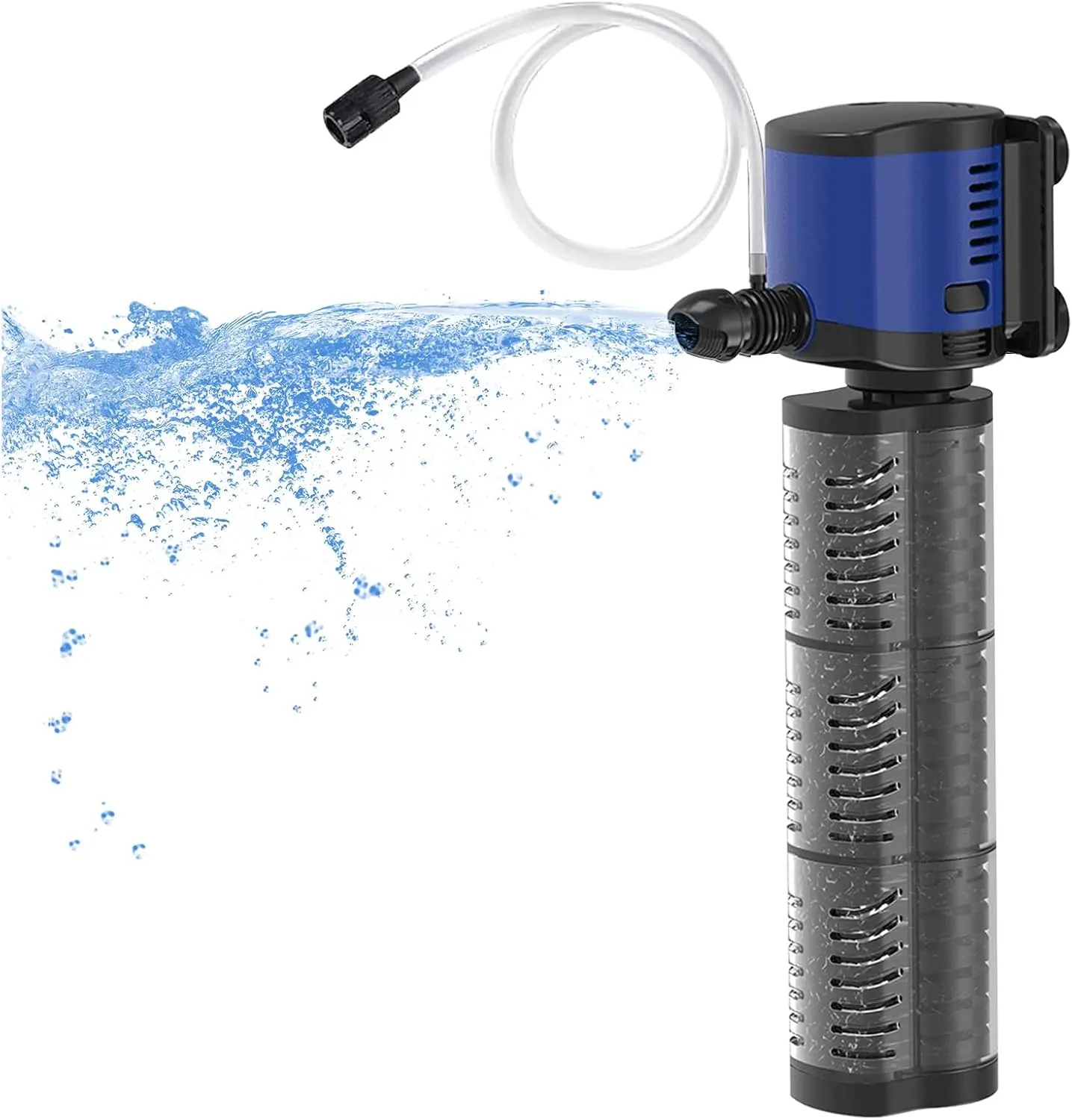 4 in 1 Internal Powerful Aquarium Filter 660GPH for 35-300 Gal Tank,Submersible Pump with Wave Maker and Air Supply for Turtle Pond Freshwater Saltwater