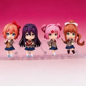 Doki Doki Literature Club Inspired Chibi Action Figures - Yuri, Sayori, Natsuki, Monika Mini Anime Game Collectibles, Cute Q-Version Desk Decor Gift for Fans