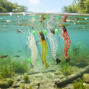 Self-Glowing Silicone Soft Lures for Night Fishing, Long Afterglow Glow in the Dark Jig with Treble Hook, Tangle-Free Eco-Friendly Bait for Saltwater & Freshwater, Ideal for Seabass, Trout, Perch.