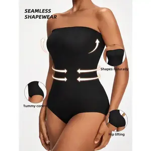 Seamless Shapewear Bandeau Bodysuit Black Womenswear