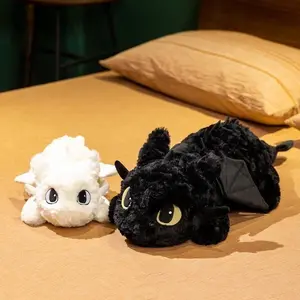 Toothless Night Fury Plush Toy Anime Light Fury Stuffed Adorably How To Train Your Dragon Peluche Anime Room Decor Gift for Fans