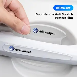 8Pcs TPU Car Door Handle Film Anti Scratch Stickers, Sticker For Cars, Car Door Trim Sticker For VW Golf Polo Passat Tiguan Jetta Atlas GTI Touareg Caddy Transporter
