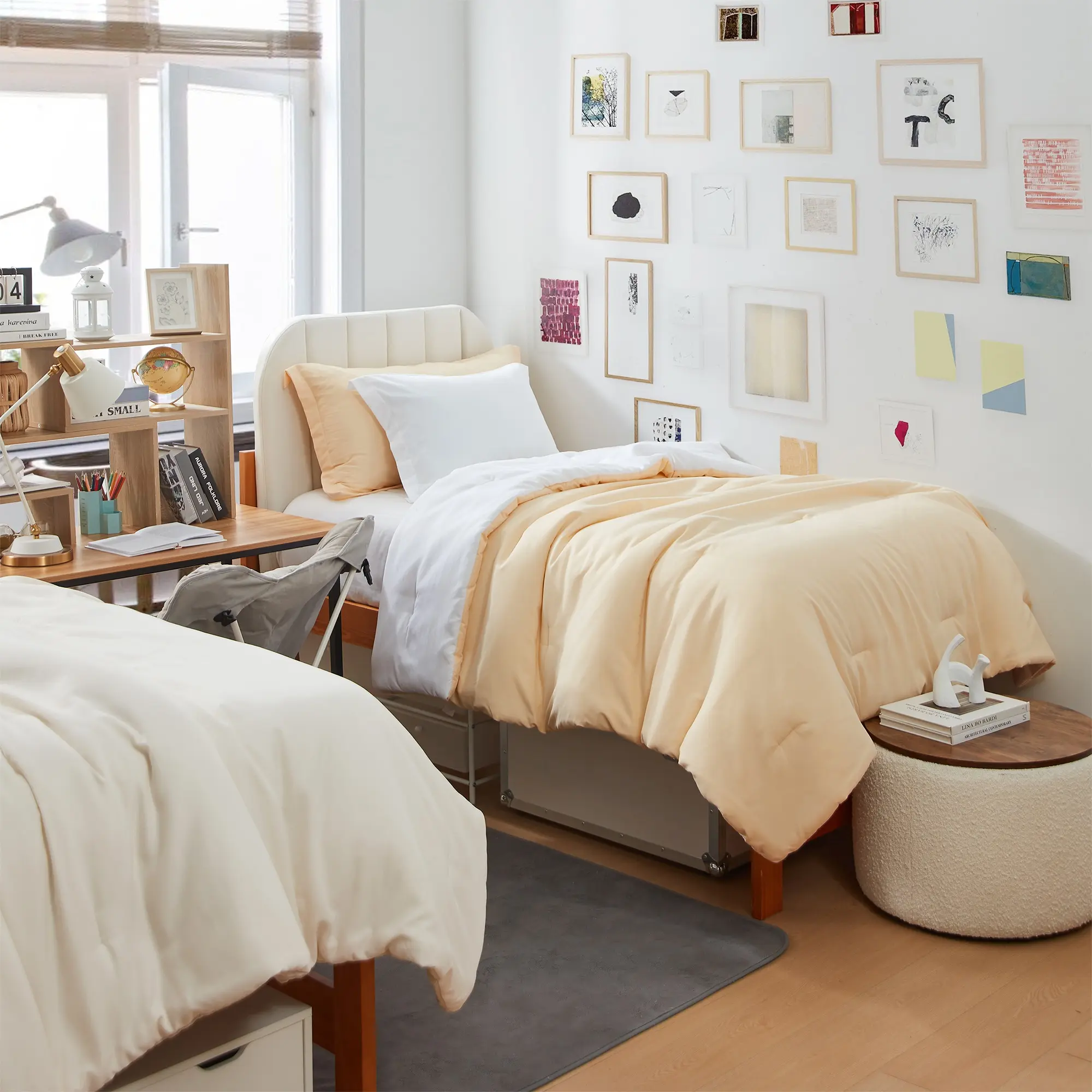Dorm Haul - Cozy Twin XL College Comforter - Shortbread/White