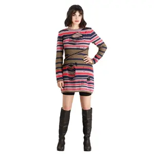 Women's Astrid Striped Distressed Sweater Dress