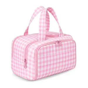 Quilted Down Bags 4-in-1 Puffy Multi-Functional Toiletry Bag for Women – Large Capacity Travel Organizer with 4 Compartments Outdoorfun Makeup Pouch TikTokShopBacktoSchool Compact