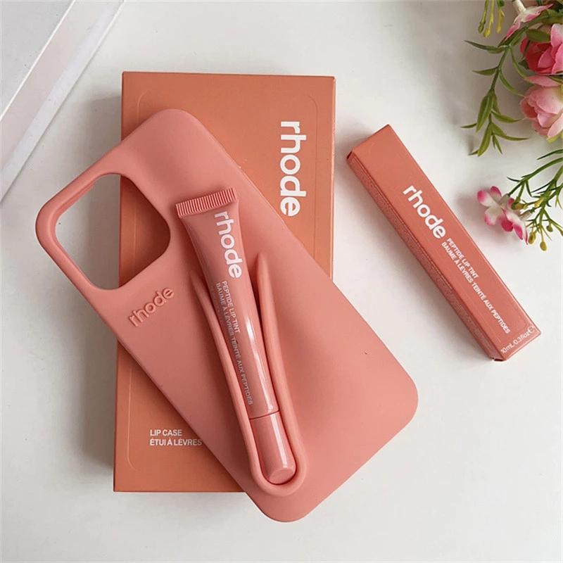 2-in-1 Makeup Phone Case with Lip Gloss Holder - Soft Matte Silicone for iPhone 11-17 Pro Max, trending case, cute case, hot case