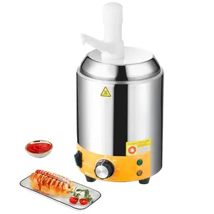 2.4L Electric Cheese Dispenser With Pump For Commercial Use And Hot Fudge Warmer 86℉-230℉, Adjustable Temperature Control, Stainless Steel Food Service Equipment For Dipping, Drizzling, Catering, Snack Bar Or Deli