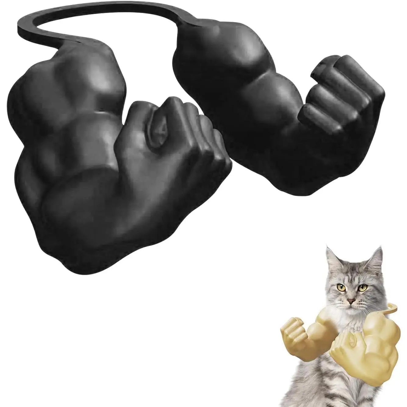 2025 New 3D Printed Cat Arms Costume: Funny Muscular Arm Muscles for Cats Hulk Hands Strong Tiny with Holding Up Frame Outfit Thing Trailing Artic Costumes 3D Funny Halloween Cosplay (B)
