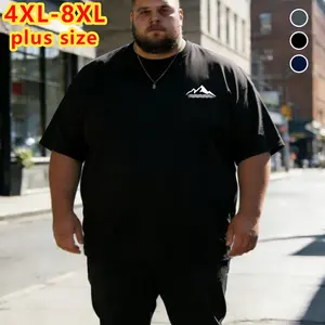 8XL Extra-Large Plus Size Men’s T-Shirt  Summer Minimalist Solid Color Casual Top, Versatile and Comfortable Short-Sleeve Tee for Everyday Wear and Multiple Occasions  A Practical Item That Pairs Easily, Essential for Fitness Training and Holiday Gifts