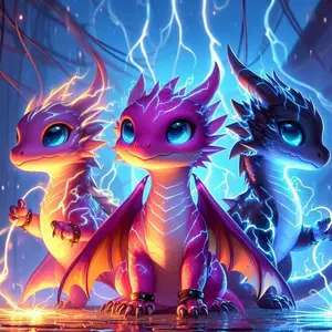 Cute Dragon Baby Pattern DIY Diamond Arts Colorful Painting Kit without Frame, DIY 5D Diamond Arts Colorful Painting Kit, Wall Art Decor for Home
