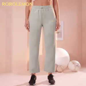 ROROLEMON Women's Casual Straight Leg Sweatpants High Waist Elastic Drawstring Lounge Pants Highly elastic and body-hugging, fits closely with no extra loose space.