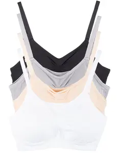 Kalon 4-Pack Women's Comfort Cami Bra Pullover Design Seamless Wire Free