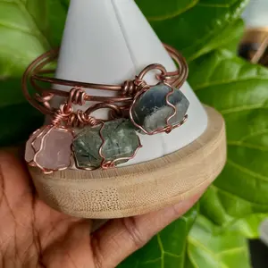 Pure Copper Crystal Bracelets - Wire Wrapped Crystals quartz