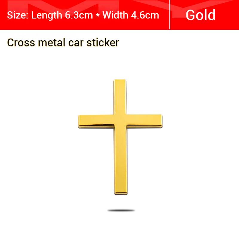 2/4PCS-3D Dimensional Cross Emblem — Self-Adhesive Decorative Decal (Scratch Cover) — Personalized Side Badge