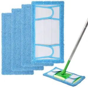 Reusable Microfiber Mop Pads Compatible with Swiffer Sweeper Dry & Wet Cleaning Washable Refills for Versatile Cleaning Solutions and Bucket Set