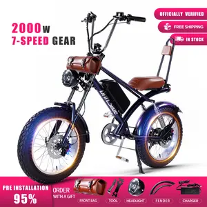 DRIFT.SLIDE 2000W peak power electric bicycle, 31MPH electric lightweight motorcycle, 48V 20.8 Ah UL 2849 detachable battery, 7-speed/single speed optional, 20 inch inflatable tires, essential for urban commuting lightweight fashion enthusiasts