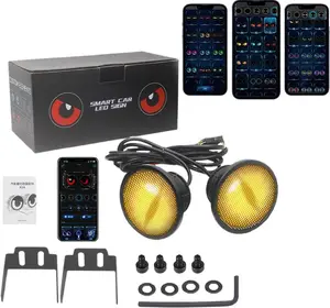 2Pcs Devil Eyes Light for Cars, 12V LED Dynamic Demon Eye Headlights, Devil Eye Demon Devil Eye Headlight, DIY Devil Eyes Car Lights Kit with Adjustable Pattern, APP Control, Car Accessories Led Headlamps Bulbs Birthday