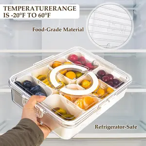 Divided Serving Tray with Handle, 8 fast food box wedding, can store fruit, snacks and other home decoration container kitchen Utensils Storage