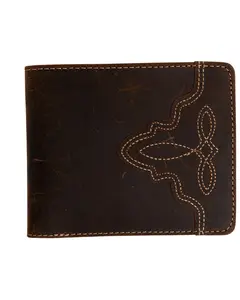 Cody James Men's Boot Stitch Bi-Fold Leather Wallet - Cjaho19wt16