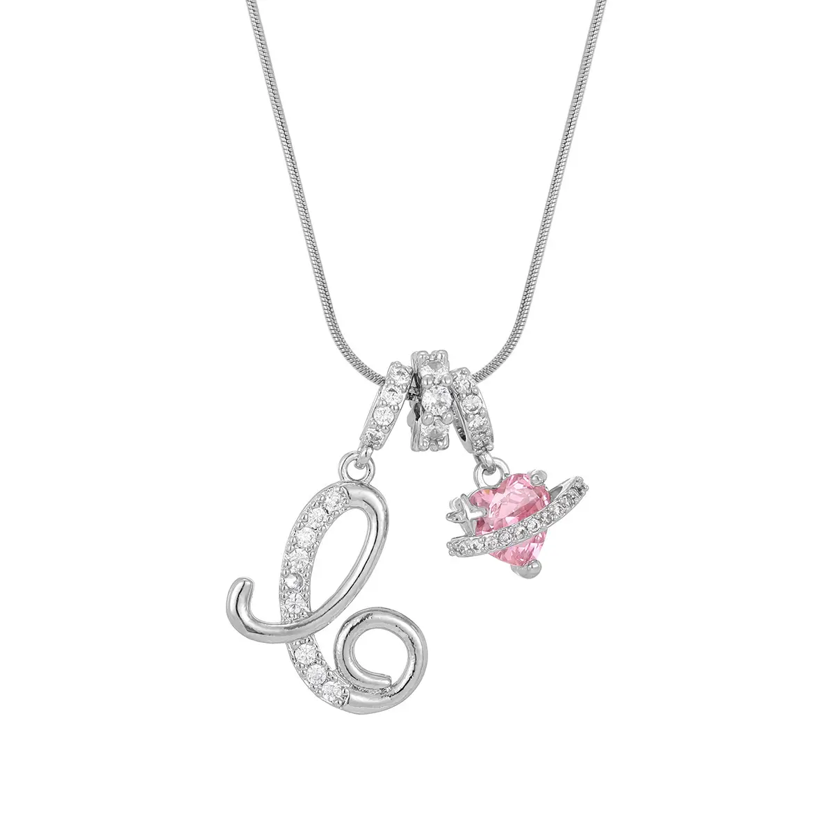 Silver C (Pendant -Snake Bone Chain)