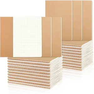 48 Pack A6 Graph Paper Notebooks, 5mm Square Grid Paper Journals with Kraft Cover, Small Grid Notebooks for Math & Engineering, 30 Sheets/60 Square Grid Pages