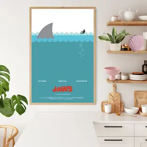 Jaws Movie Poster - minimalist movie poster - film poster, Gifts for him, Gifts for her, boys bedroom decor, movie art Artwork Wall