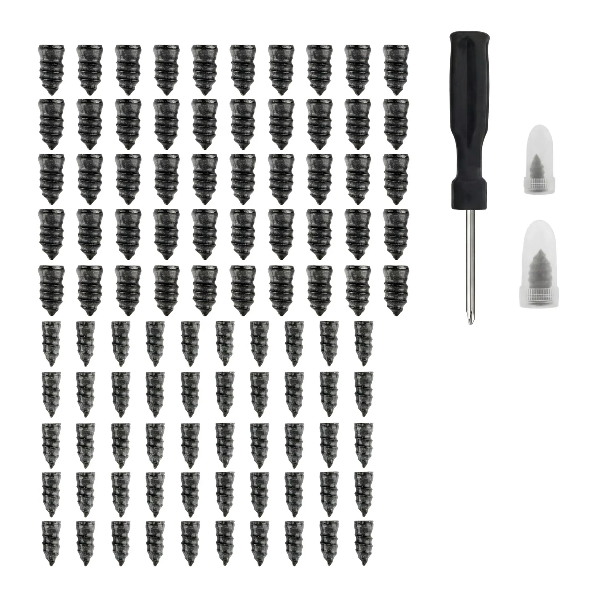 100PCS Tire Plug Kit with Screwdriver Durable Car Tire Repair Kit Self-Service Repair Nails for Car Motorcycle Truck Rubber Flat Tire Repair Kit for Fast Repair of Tire Punctures tube cutter
