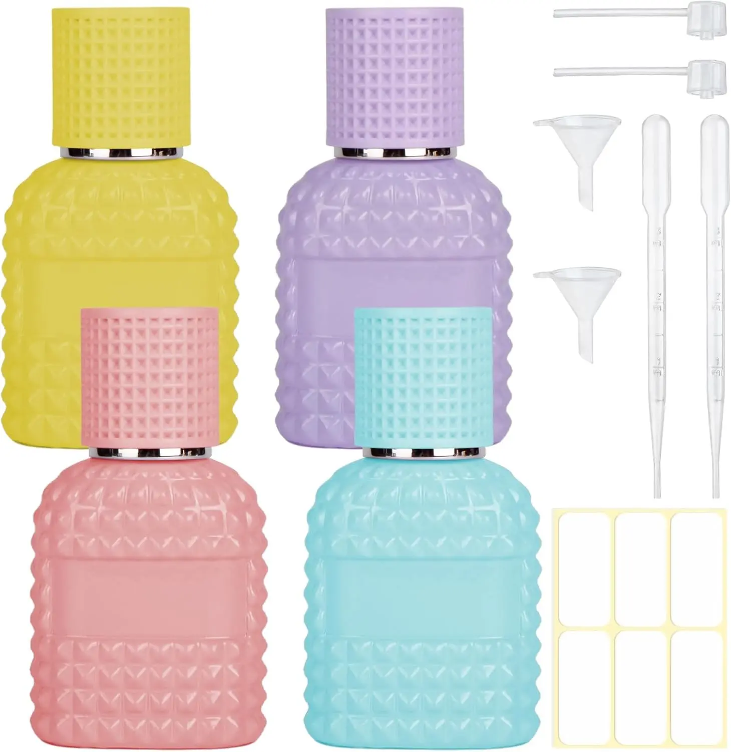 4 Pack Refillable Spray Perfume Bottles, 30ML Colorful Thick Glass Empty Perfume Bottles, Perfume Atomizer Travel Cologne Sprayer Bottles