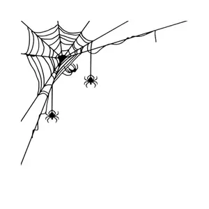 1PC Mysterious Spider Web & Spider Logo Decor Sticker For Car Components, Car Accessories, Gothic & Daily Objects Spider web + spider themed decor Fill with dark vibe for Gothic enthusiasts Enhance Gothic style recognition