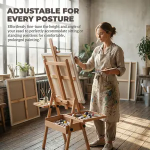 Foldable & Adjustable Art Easel W/ Storage Tray Adjustable Artist Easel Stand with Artist Storage Drawer for Artists Students and Adults
