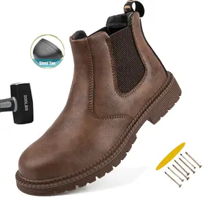 Steel Toe Shoes for Men Work Safety Shoes Industrial Construction Shoes Mid Cut Industrial Boot Work Sneakers Comfortable Lightweight Safety Shoes for Work Waterproof Non Slip Resistance Construction Boots