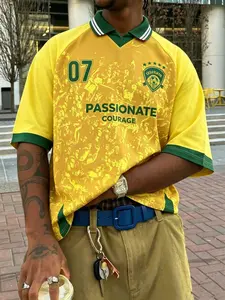 A men's casual polo featuring a bold yellow-and-green color scheme and jersey-style design. Versatile enough for both everyday wear and sports, its quick-drying fabric makes it ideal for hot summer days—a true wardrobe essential.