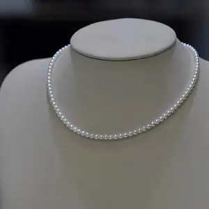 NC007-Baby Pearl Glow | 3–4 mm White Freshwater Pearl Necklace, Dainty Micro Strand, Adjustable 16–18 in, Gift Ready. baby pearl necklace, seed pearl necklace, micro pearl strand, 3–4 mm pearls, white freshwater pearls, dainty pearl choker