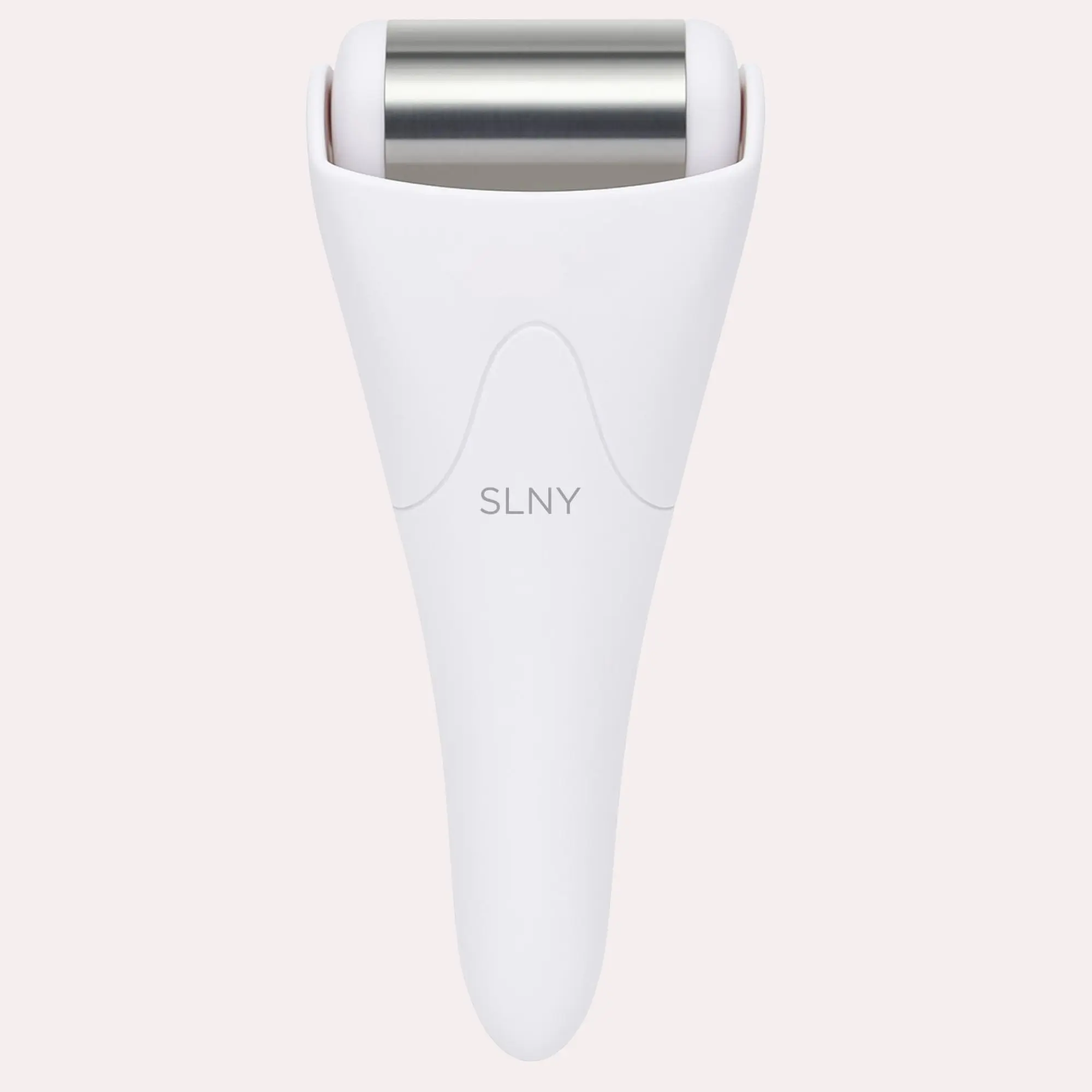 Solaris Laboratories Single Item Cryo Facial Roller - Stainless Steel Cryotherapy Tool for Reducing Puffiness, Tightening Pores, Contouring - SLNY White Handle, 160mm x 55mm, Lightweight, Easy for Daily Normal Skincare Use