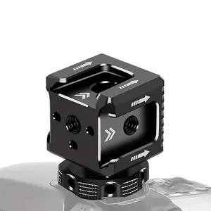 Triple Cold Shoe Adapter, 1/4 Arri Hole, Hot Shoe Monitor Base, Microphone Fill Light Stand, Single Lens Camera Cage Accessory, No Battery Required, Camera Accessories