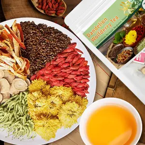 Dandelion Chrysanthemum Goji Berry Tea 160g - Caffeine-Free, Refreshing Summer Beverage for Digestion Support & Daily Balance - 20 Tea Bags Gift for Health Enthusiasts