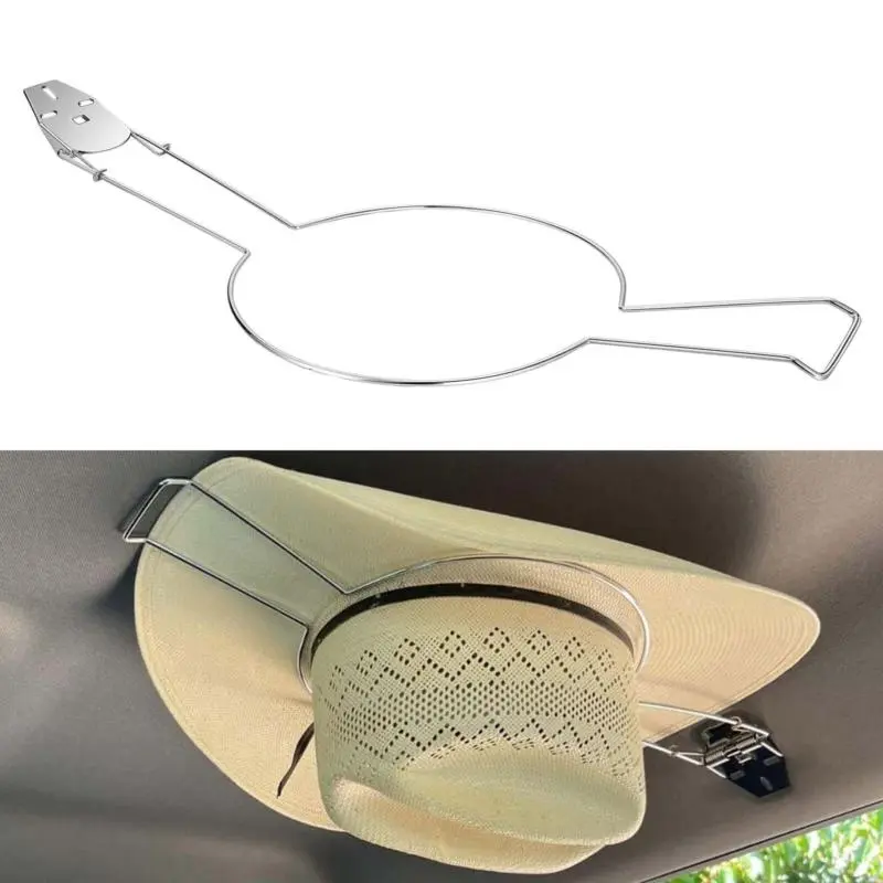 Cowboy Hat Rack for Truck Hat Holder SUV Car Hat Clip Storage Organizer Metal Steel Adjustable Installation