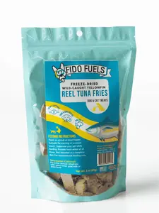 FIDO FUELS - Reel Tuna Fries - Bag of Single-Ingredient USA Treats for Dogs & Cats - Nutrient-Dense & Organ-Rich - Safe for All Breeds & Ages - Meal Topper or Training Reward