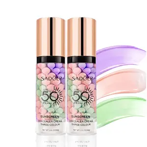 2pcs 3-in-1 Color Correcting Primer,with SPF 50 PA+++ ,Sunscreen Isolation Cream| One Step Skin Tone Corrector for Dark Circles & Fine Lines，Brightens Skin