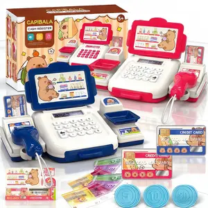 Simulation Cash Register Toy Set, Realistic Keys & Functional Buttons, Scanner Lights Sound Effects, Birthday Gift for Boys Girls, Pretend Play Set