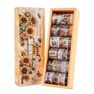 Vintage Flower Pattern Washi Tape Set, 20 Rolls/box Decorative Washi Tape, DIY Decorative Tape for Scrapbooking, Journaling, Gift Wrapping, DIY Craft Kit