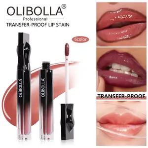 OLIBOLLA High Coverage Lip Stain, 30% Moisture Hydrating Glassy Lip Gloss, Transfer-Proof Water Tint| Long-Lasting Lip Tint Holographic Shimmer Lipgloss