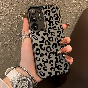 Full Screen Black Leopard Pattern Mobile Phone Case for Galaxy S25Ultra/S22Ultra/S23/S24/S24Plus Smartphone Cellphone Protector Cover
