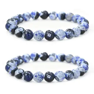 2 Counts Blue Crystal Bracelet for Clarity & Focus - Handmade Healing Crystal for Protection & Memory, Gift for Her/Him, Student Gift, Perfect for Daily Wear, Meditation